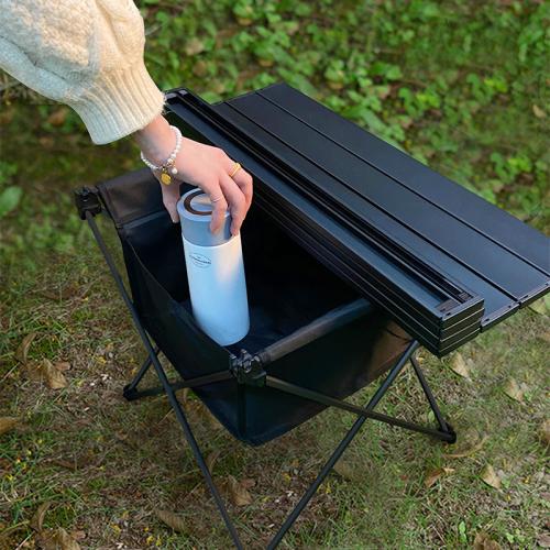 Aleación de aluminio Mesa plegable al aire libre, negro,  trozo