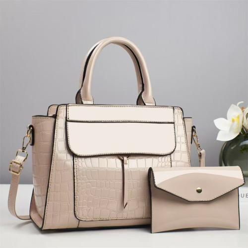 PU Leather Bag Suit lacquer finish & two piece crocodile grain Set