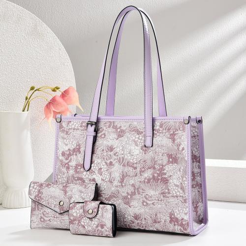 PU Leather Bag Suit large capacity & three piece Set