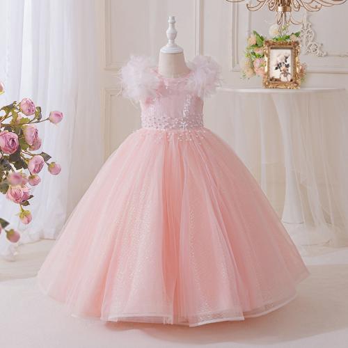 Gaze & Polyester Robe d’une seule pièce de fille plus de couleurs pour le choix pièce