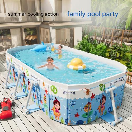 PVC foldable Swimming Pool Frame Set durable Cartoon mixed colors PC