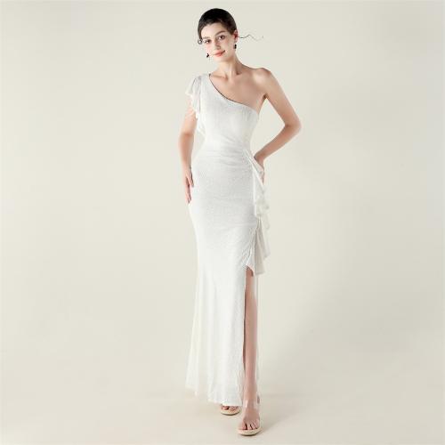 Sequin & Polyester Slim Long Evening Dress side slit :XXL PC