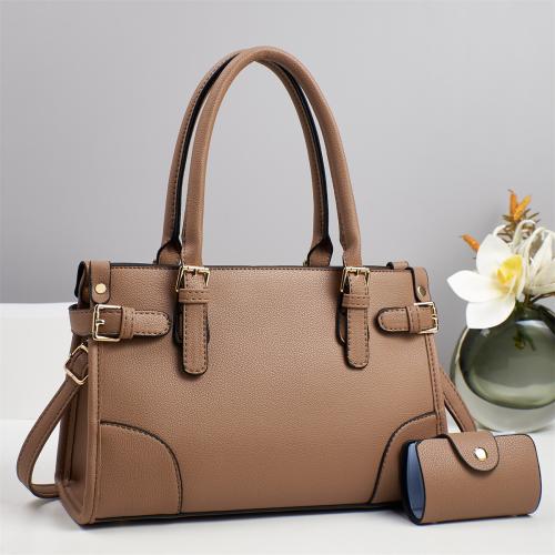 PU Leather Easy Matching Bag Suit large capacity & two piece Lichee Grain Set
