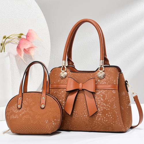 PU Leather Easy Matching Bag Suit large capacity & two piece snakeskin pattern Set