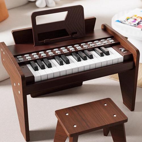 Children's Piano Toy Wooden Mini Electronic Beginner Musical instruments