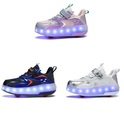 Thermo Plastic Rubber & Thermoplastic Polyurethane With light Children Wheels Shoes hardwearing & with USB interface Pair