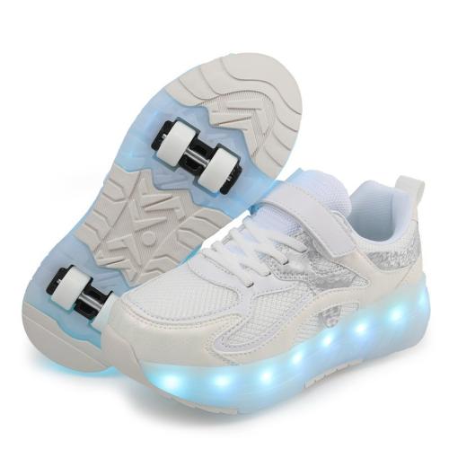   heloo shoes   rechargeable luminous shoes LED lights children adult roller skating shoelace wheels 