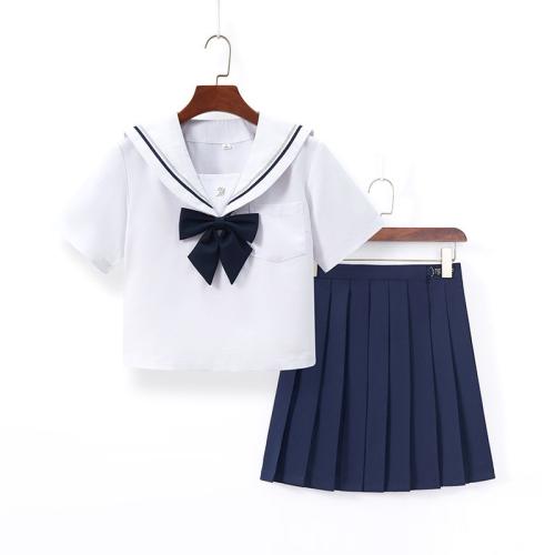 Polyester Women Sailor Suit slimming embroidered Solid PC