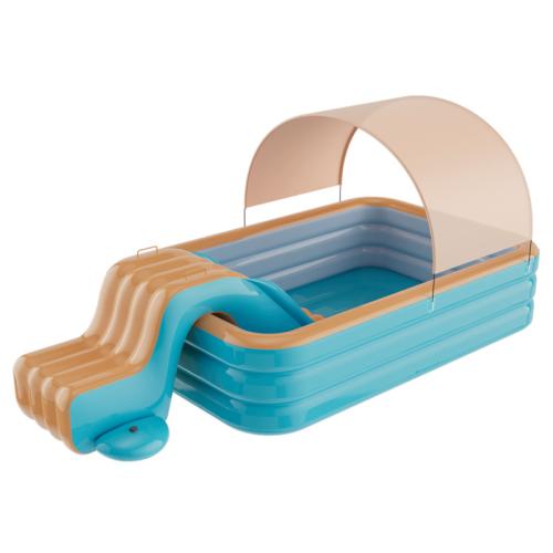 Children's  inflatable slide swimming pool thickened outdoor pool with sun protection