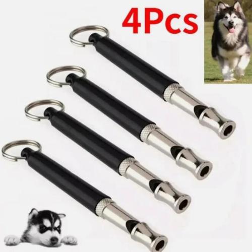 4Pcs Dog Training WHISTLE UltraSonic Obedience Stop Barking Pet Sound PitchBlack