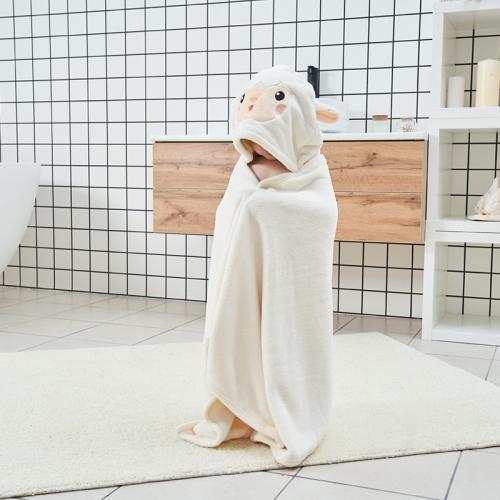 Coral Fleece Absorbent Baby Bath Towel thermal embroider PC