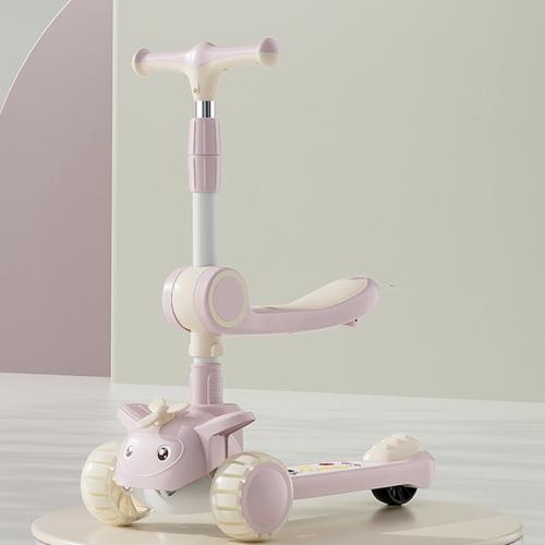 PU Rubber & High Carbon Steel & Polypropylene-PP With light & with sound & foldable Scooter for children PC