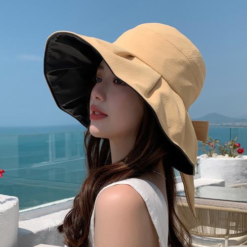 Mixed Fabric & Cotton windproof Bucket Hat sun protection & breathable Solid : PC