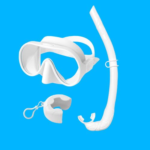 Glass & Silicone HD & Waterproof Snorkel Set anti-fog & adjustable Solid Set