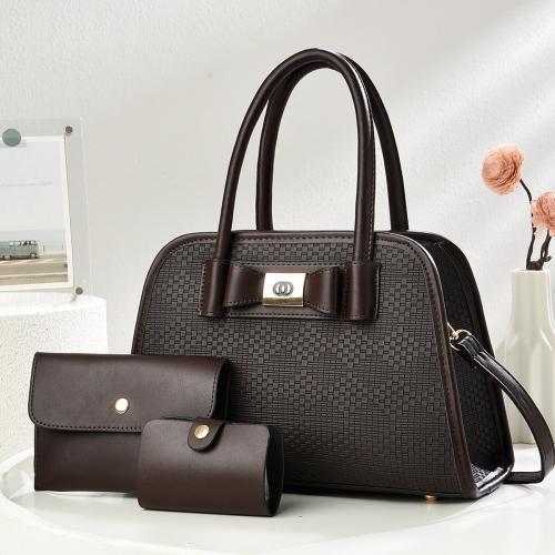 PU Leather Tote Bag Bag Suit large capacity & three piece Set