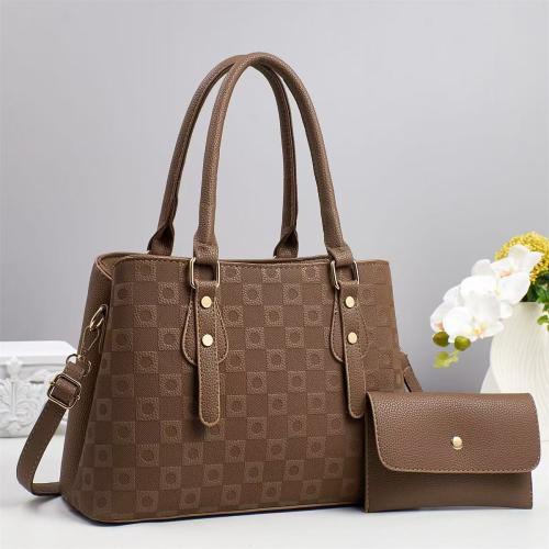 PU Leather Bag Suit embossing & two piece Set