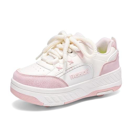Cuero de microfibra & TPR-Termoelastómero Niños Ruedas Zapatos, más colores para elegir,  Par