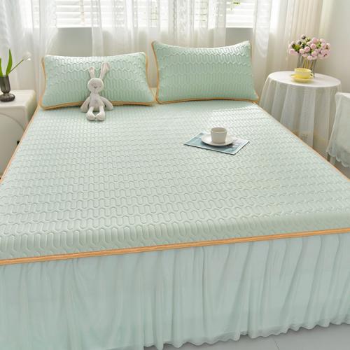 Lactoprene & Polyester Bedding Set & three piece & washable & breathable printed Solid PC