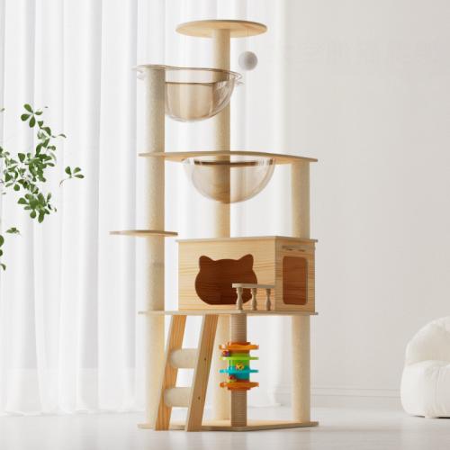Medium Density Fiberboard & Plush Multifunction Cat Climbing Frame Solid PC