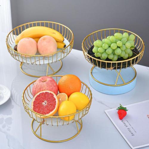 Glass & Iron easy cleaning Fruit Baskets durable stoving varnish PC