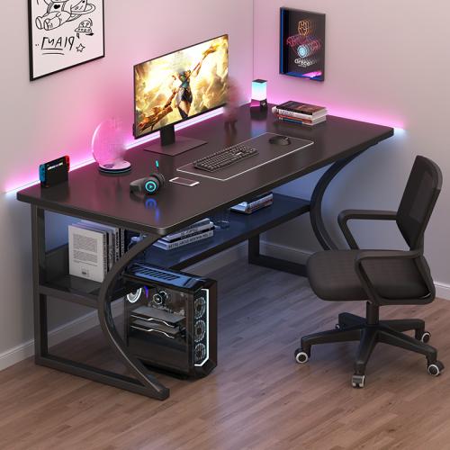 Steel & Medium Density Fiberboard Multifunction PC Desk durable Solid white and black PC