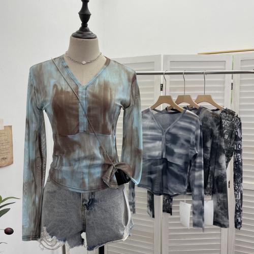 Gauze & Spandex Slim Women Long Sleeve T-shirt sun protection PC