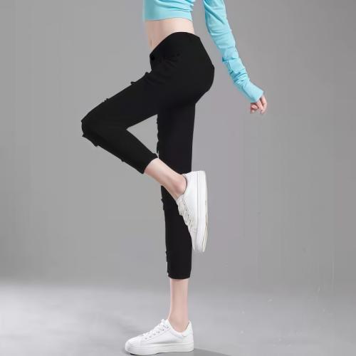 Polyester & Cotton Ripped Women Long Trousers & skinny patchwork Solid white and black PC