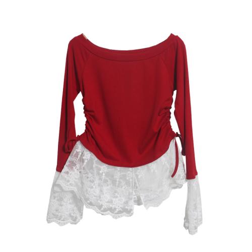 Cotton Slim Women Long Sleeve T-shirt fake two piece PC