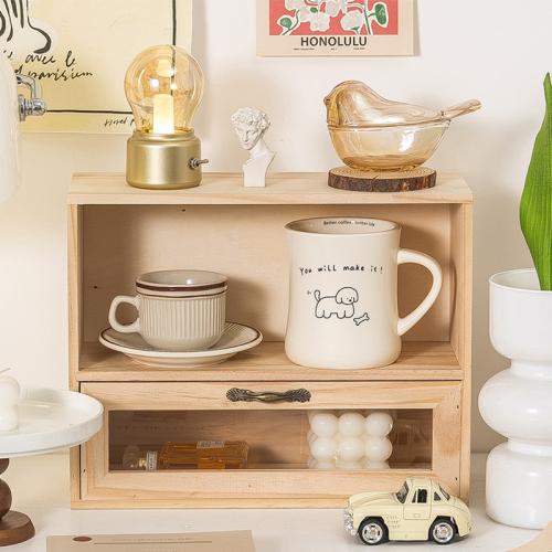 Solid Wood Storage Box beige PC