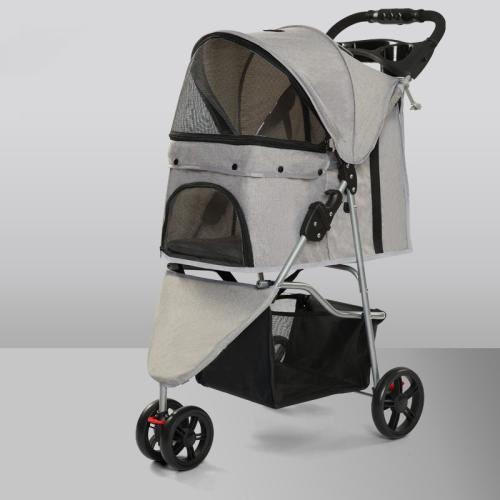 Carbon Steel & Oxford foldable Pet stroller hardwearing PC
