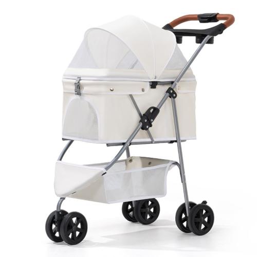 Carbon Steel & Oxford & Gauze foldable Pet stroller portable Solid PC