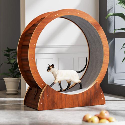 Medium Density Fiberboard silent Pet Running Wheel brown PC