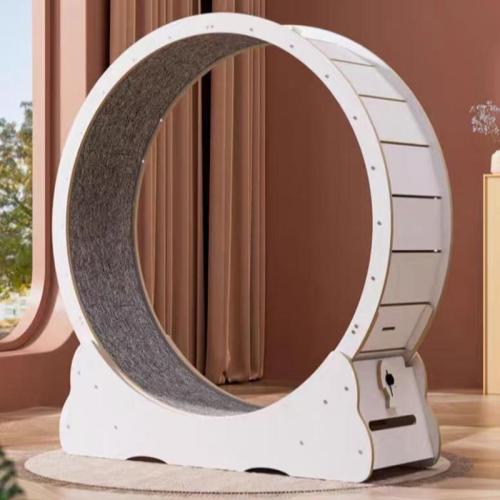 Medium Density Fiberboard & Metal Pet Running Wheel for Cats white PC