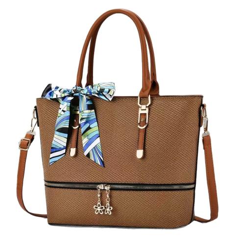 PU Leather with silk scarf & Easy Matching Handbag Lightweight & waterproof Lichee Grain PC