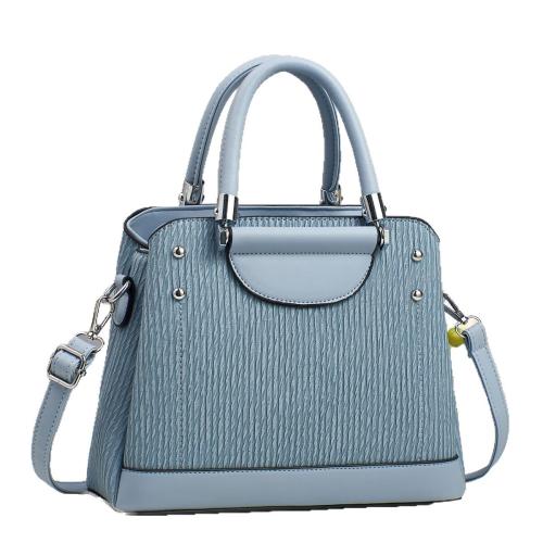 PU Leather Easy Matching Handbag Lightweight & attached with hanging strap & waterproof striped PC