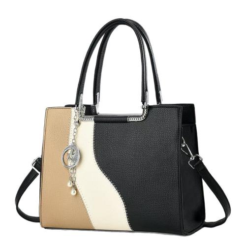PU Leather Easy Matching Handbag with hanging ornament & durable & waterproof Colour Matching PC