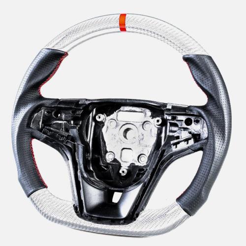Custom Silver Carbon Fiber Steering Wheel For Chevrolet Camaro 2012-2015