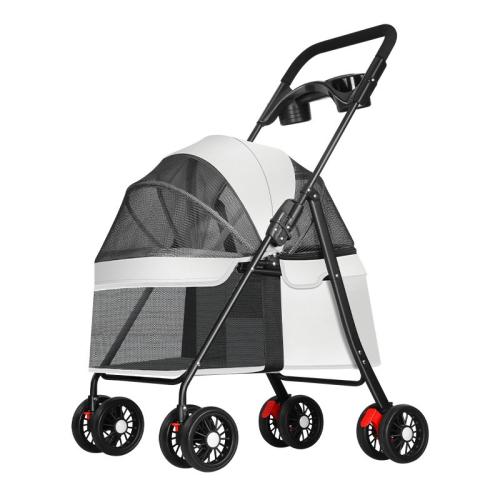 Carbon Steel & Oxford foldable Pet stroller hardwearing & detachable Solid PC