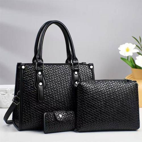 PU Leather Patchwork Bag Bag Suit three piece Set