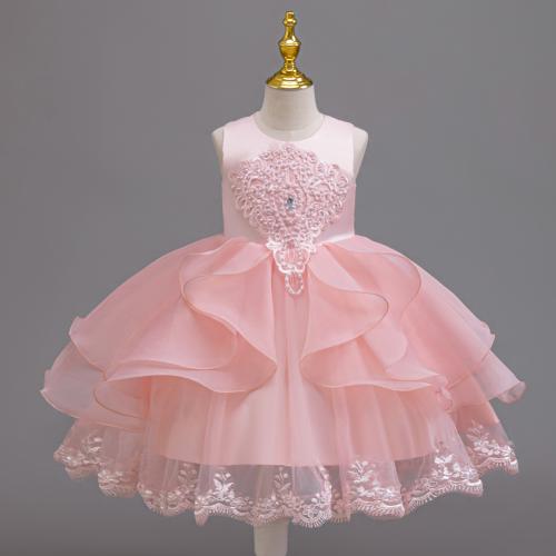 Gauze & Polyester Girl One-piece Dress Cute Sequin PC