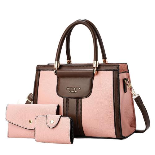 PU Leather Tote Bag Bag Suit three piece Colour Matching Set