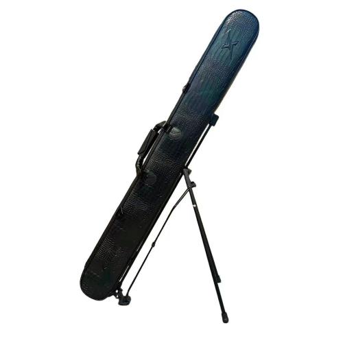 PU Leather Fishing Rod Bag portable & hardwearing & waterproof Sponge & PVC crocodile grain black PC