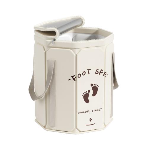 Tinfoil & PVC Rubber & Pearl Cotton & Oxford foldable Foot SPA Bucket portable beige PC