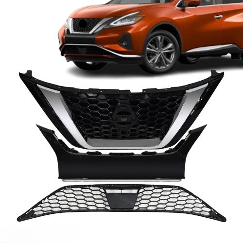 For Nissan Murano 19-23 Front Upper Lower Grille/Bumper Face Bar Trim Step Pad