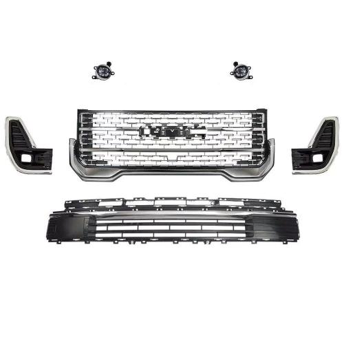 Front Bumper Grille Assembly For 2020-2023 GMC Acadia Denali w/ Fog Light Upper