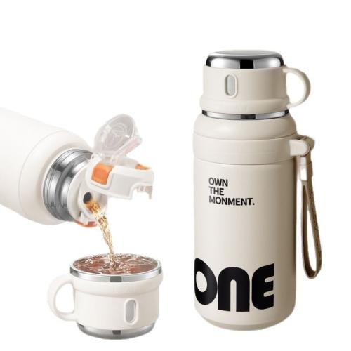 316 Stainless Steel Vacuum Bottle portable Plastic & Silicone printed letter PC