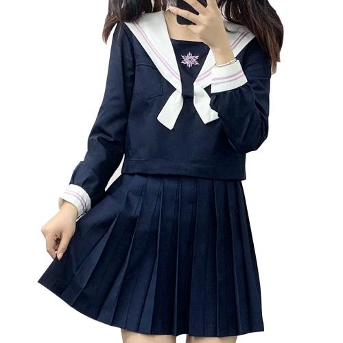 Polyester Women Sailor Suit & two piece mixed colors Set