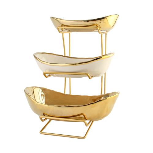 Ceramics & Iron Snack Rack durable plated Set