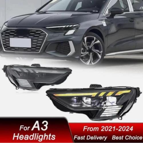 Upgrade Matrix Headlights Assembly For Audi A3 2021-2024 Sequential Signal Lamps