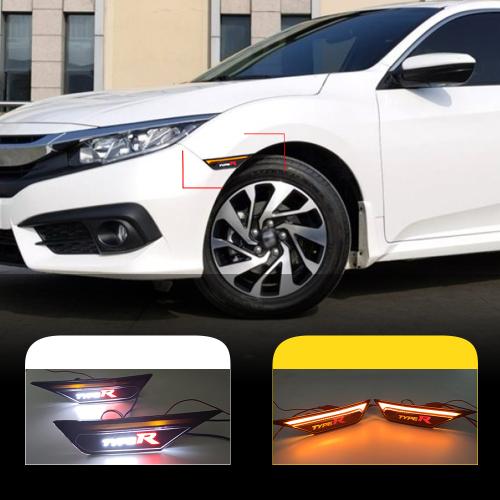 For 2016-2021 Honda Civic LED Sequential Side Marker Light DRL Turn Signal 2PCS